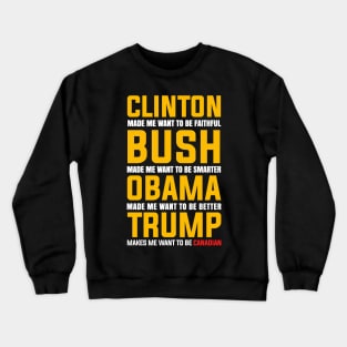 TRUMP MAKES ME WANT TO BE CANADIAN Crewneck Sweatshirt